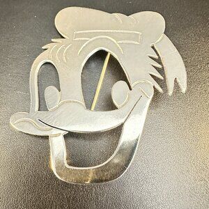 🎨✨ VINTAGE MODERNIST FACE BROOCH – SOLID 925 STERLING SILVER ✨🎨